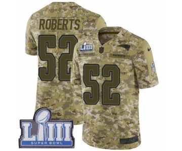 #52 Limited Elandon Roberts Camo Nike NFL Men's Jersey New England Patriots 2018 Salute to Service Super Bowl LIII Bound