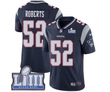 #52 Limited Elandon Roberts Navy Blue Nike NFL Home Men's Jersey New England Patriots Vapor Untouchable Super Bowl LIII Bound