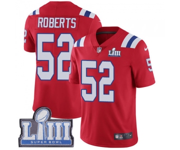 #52 Limited Elandon Roberts Red Nike NFL Alternate Men's Jersey New England Patriots Vapor Untouchable Super Bowl LIII Bound