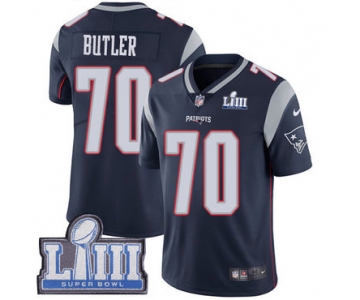 #70 Limited Adam Butler Navy Blue Nike NFL Home Men's Jersey New England Patriots Vapor Untouchable Super Bowl LIII Bound