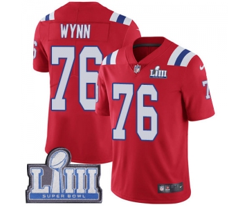 #76 Limited Isaiah Wynn Red Nike NFL Alternate Men's Jersey New England Patriots Vapor Untouchable Super Bowl LIII Bound