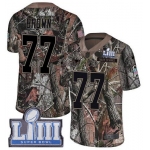 #77 Limited Trent Brown Camo Nike NFL Men's Jersey New England Patriots Rush Realtree Super Bowl LIII Bound