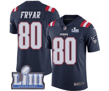 #80 Limited Irving Fryar Navy Blue Nike NFL Men's Jersey New England Patriots Rush Vapor Untouchable Super Bowl LIII Bound