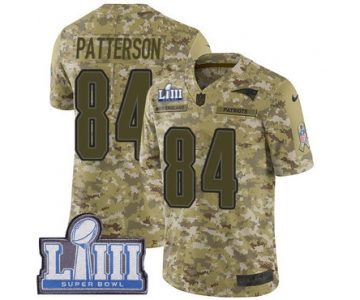 #84 Limited Cordarrelle Patterson Camo Nike NFL Men's Jersey New England Patriots 2018 Salute to Service Super Bowl LIII Bound