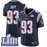 #93 Limited Lawrence Guy Navy Blue Nike NFL Home Men's Jersey New England Patriots Vapor Untouchable Super Bowl LIII Bound