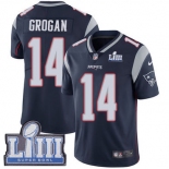 Men's New England Patriots #14 Steve Grogan Navy Blue Nike NFL Home Vapor Untouchable Super Bowl LIII Bound Limited Jersey