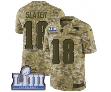Men's New England Patriots #18 Matthew Slater Camo Nike NFL 2018 Salute to Service Super Bowl LIII Bound Limited Jersey