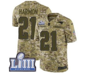 Men's New England Patriots #21 Duron Harmon Camo Nike NFL 2018 Salute to Service Super Bowl LIII Bound Limited Jersey