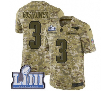 Men's New England Patriots #3 Stephen Gostkowski Camo Nike NFL 2018 Salute to Service Super Bowl LIII Bound Limited Jersey