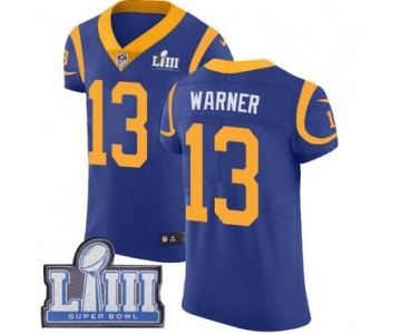 #13 Elite Kurt Warner Royal Blue Nike NFL Alternate Men's Jersey Los Angeles Rams Vapor Untouchable Super Bowl LIII Bound