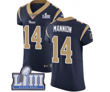 #14 Elite Sean Mannion Navy Blue Nike NFL Home Men's Jersey Los Angeles Rams Vapor Untouchable Super Bowl LIII Bound
