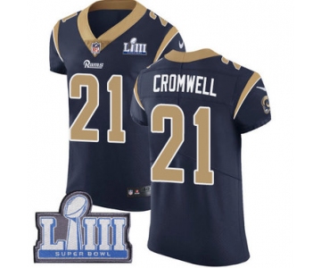 #21 Elite Nolan Cromwell Navy Blue Nike NFL Home Men's Jersey Los Angeles Rams Vapor Untouchable Super Bowl LIII Bound