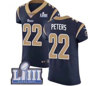 #22 Elite Marcus Peters Navy Blue Nike NFL Home Men's Jersey Los Angeles Rams Vapor Untouchable Super Bowl LIII Bound