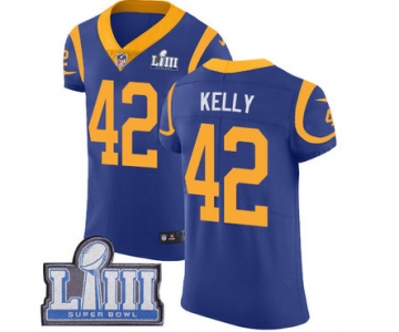 #42 Elite John Kelly Royal Blue Nike NFL Alternate Men's Jersey Los Angeles Rams Vapor Untouchable Super Bowl LIII Bound