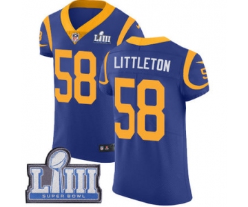 #58 Elite Cory Littleton Royal Blue Nike NFL Alternate Men's Jersey Los Angeles Rams Vapor Untouchable Super Bowl LIII Bound