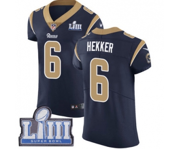 #6 Elite Johnny Hekker Navy Blue Nike NFL Home Men's Jersey Los Angeles Rams Vapor Untouchable Super Bowl LIII Bound