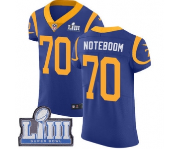 #70 Elite Joseph Noteboom Royal Blue Nike NFL Alternate Men's Jersey Los Angeles Rams Vapor Untouchable Super Bowl LIII Bound