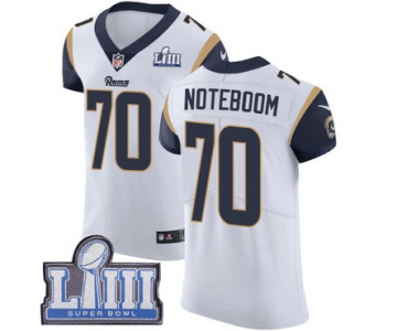 #70 Elite Joseph Noteboom White Nike NFL Road Men's Jersey Los Angeles Rams Vapor Untouchable Super Bowl LIII Bound