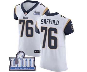 #76 Elite Rodger Saffold White Nike NFL Road Men's Jersey Los Angeles Rams Vapor Untouchable Super Bowl LIII Bound