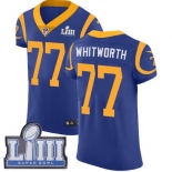 #77 Elite Andrew Whitworth Royal Blue Nike NFL Alternate Men's Jersey Los Angeles Rams Vapor Untouchable Super Bowl LIII Bound