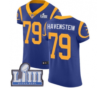 #79 Elite Rob Havenstein Royal Blue Nike NFL Alternate Men's Jersey Los Angeles Rams Vapor Untouchable Super Bowl LIII Bound