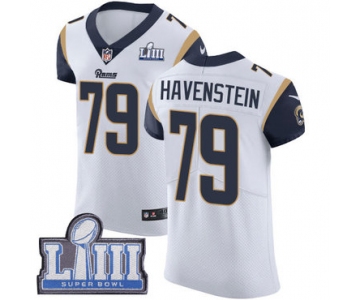 #79 Elite Rob Havenstein White Nike NFL Road Men's Jersey Los Angeles Rams Vapor Untouchable Super Bowl LIII Bound