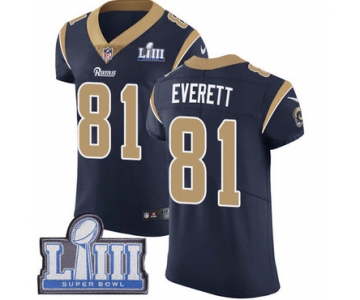 #81 Elite Gerald Everett Navy Blue Nike NFL Home Men's Jersey Los Angeles Rams Vapor Untouchable Super Bowl LIII Bound