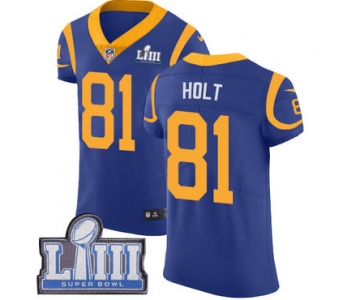 #81 Elite Torry Holt Royal Blue Nike NFL Alternate Men's Jersey Los Angeles Rams Vapor Untouchable Super Bowl LIII Bound