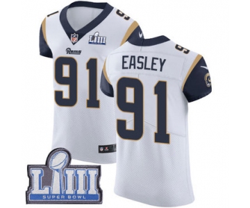 #91 Elite Dominique Easley White Nike NFL Road Men's Jersey Los Angeles Rams Vapor Untouchable Super Bowl LIII Bound