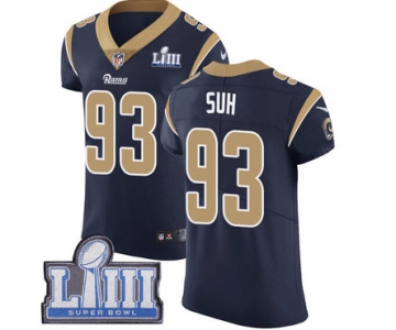 #93 Elite Ndamukong Suh Navy Blue Nike NFL Home Men's Jersey Los Angeles Rams Vapor Untouchable Super Bowl LIII Bound