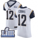 Men's Los Angeles Rams #12 Brandin Cooks White Nike NFL Road Vapor Untouchable Super Bowl LIII Bound Elite Jersey