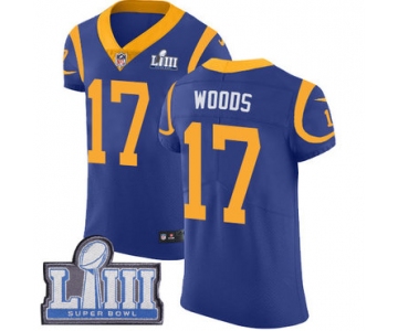 Men's Los Angeles Rams #17 Robert Woods Royal Blue Nike NFL Alternate  Vapor Untouchable Super Bowl LIII Bound Elite Jersey