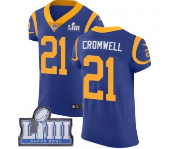 Men's Los Angeles Rams #21 Nolan Cromwell Royal Blue Nike NFL Alternate Vapor Untouchable Super Bowl LIII Bound Elite Jersey