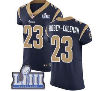 Men's Los Angeles Rams #23 Nickell Robey-Coleman Navy Blue Nike NFL Home Vapor Untouchable Super Bowl LIII Bound Elite Jersey