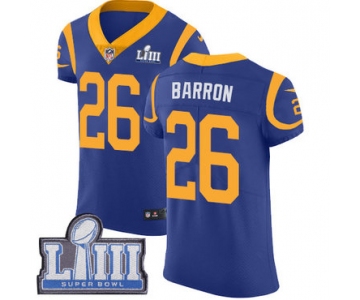 Men's Los Angeles Rams #26 Mark Barron Royal Blue Nike NFL Alternate Vapor Untouchable Super Bowl LIII Bound Elite Jersey