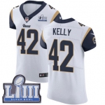 Men's Los Angeles Rams #42 John Kelly White Nike NFL Road Vapor Untouchable Super Bowl LIII Bound Elite Jersey