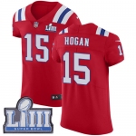 #15 Elite Chris Hogan Red Nike NFL Alternate Men's Jersey New England Patriots Vapor Untouchable Super Bowl LIII Bound