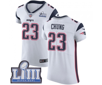 #23 Elite Patrick Chung White Nike NFL Road Men's Jersey New England Patriots Vapor Untouchable Super Bowl LIII Bound