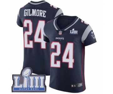 #24 Elite Stephon Gilmore Navy Blue Nike NFL Home Men's Jersey New England Patriots Vapor Untouchable Super Bowl LIII Bound