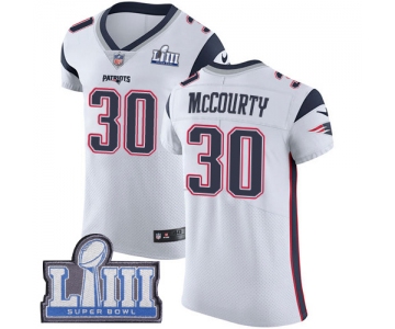 #30 Elite Jason McCourty White Nike NFL Road Men's Jersey New England Patriots Vapor Untouchable Super Bowl LIII Bound