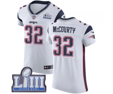 #32 Elite Devin McCourty White Nike NFL Road Men's Jersey New England Patriots Vapor Untouchable Super Bowl LIII Bound