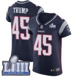 #45 Elite Donald Trump Navy Blue Nike NFL Home Men's Jersey New England Patriots Vapor Untouchable Super Bowl LIII Bound