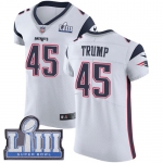 #45 Elite Donald Trump White Nike NFL Road Men's Jersey New England Patriots Vapor Untouchable Super Bowl LIII Bound