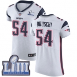 #54 Elite Tedy Bruschi White Nike NFL Road Men's Jersey New England Patriots Vapor Untouchable Super Bowl LIII Bound