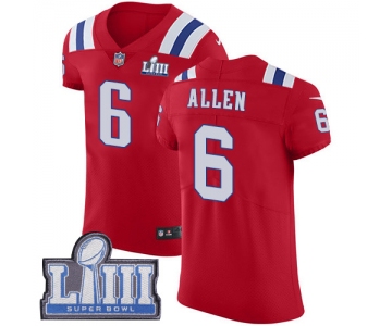 #6 Elite Ryan Allen Red Nike NFL Alternate Men's Jersey New England Patriots Vapor Untouchable Super Bowl LIII Bound