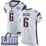 #6 Elite Ryan Allen White Nike NFL Road Men's Jersey New England Patriots Vapor Untouchable Super Bowl LIII Bound