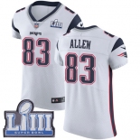 #83 Elite Dwayne Allen White Nike NFL Road Men's Jersey New England Patriots Vapor Untouchable Super Bowl LIII Bound