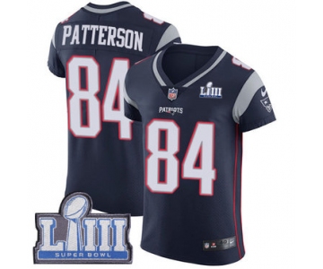 #84 Elite Cordarrelle Patterson Navy Blue Nike NFL Home Men's Jersey New England Patriots Vapor Untouchable Super Bowl LIII Bound