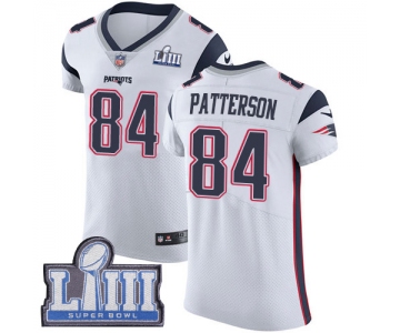 #84 Elite Cordarrelle Patterson White Nike NFL Road Men's Jersey New England Patriots Vapor Untouchable Super Bowl LIII Bound