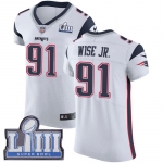 #91 Elite Deatrich Wise Jr White Nike NFL Road Men's Jersey New England Patriots Vapor Untouchable Super Bowl LIII Bound